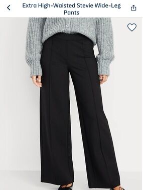 Extra High-Waisted Stevie Wide-Leg Pants - Black.